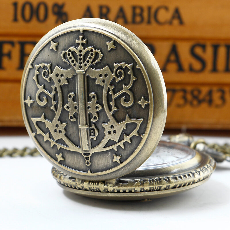 Винтажные кварцевые карманные часы в античном стиле, круглые рандомные часы с подвеской на цепочке, Подарочные часы на цепочке, часы-скелетоны CF1390