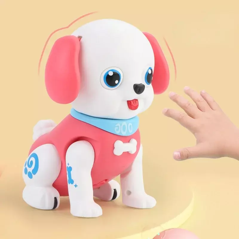 Engraçado dos desenhos animados cão robótico filhote de cachorro interativo andando cantando luminoso brinquedos elétricos crianças presentes de aniversário bonito brinquedo do cão para crianças