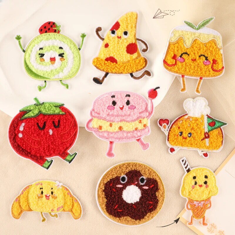 2024 Hot DIY Label Food Donuts Badge Cartoon Embroider Patch for Clothing Hat Bag Pants Jeans Fabric Sticker Emblem Embroidery