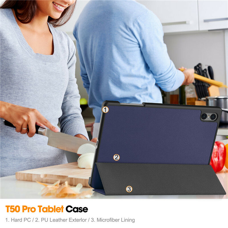 Teclast t50 프로 케이스, 삼중 접이식 마그네틱 가죽 스마트 커버, Teclast t50 프로 2023 태블릿 케이스, 11 인치