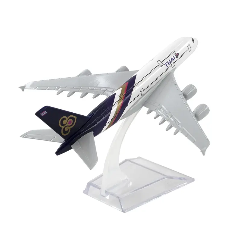 Alloy Aircraft Model Toys for Children, 16cm, Airbus A380, Thailand Airlines, THAI, Decoração Gift, Coleção, Escala 1: 400