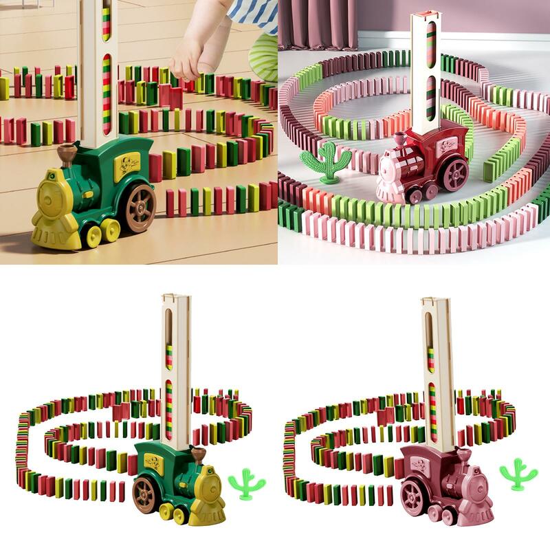 Mainan kereta listrik, mainan kereta letak otomatis blok warna-warni untuk anak-anak