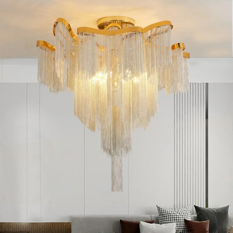 Luxo Tassel lâmpada do teto, Designer italiano, luminárias modernas, Sala de estar, Restaurante, Quarto, Cozinha, Villa, Decoração de casa