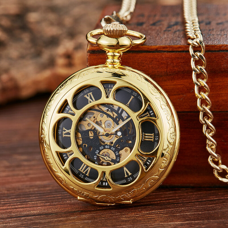 Винтажные серебряные Механические карманные часы с ручным ветром, циферблат с синими римскими цифрами, механические часы с откидной крышкой, мужские часы с цепочкой на брелок