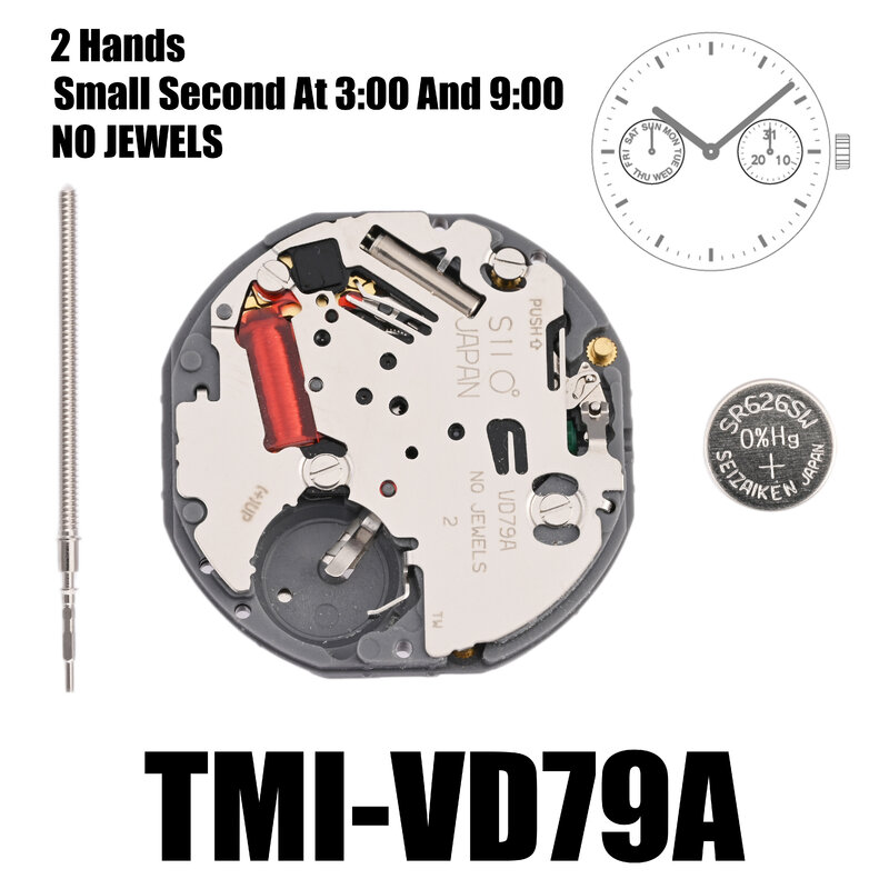 VD79 ruch Tmi VD79 ruch 2 ręce ruch wielooczny Multi-eye (dzień, data, 24 godz., mały s) rozmiar: 10 ½‴ wysokość: 3.45mm