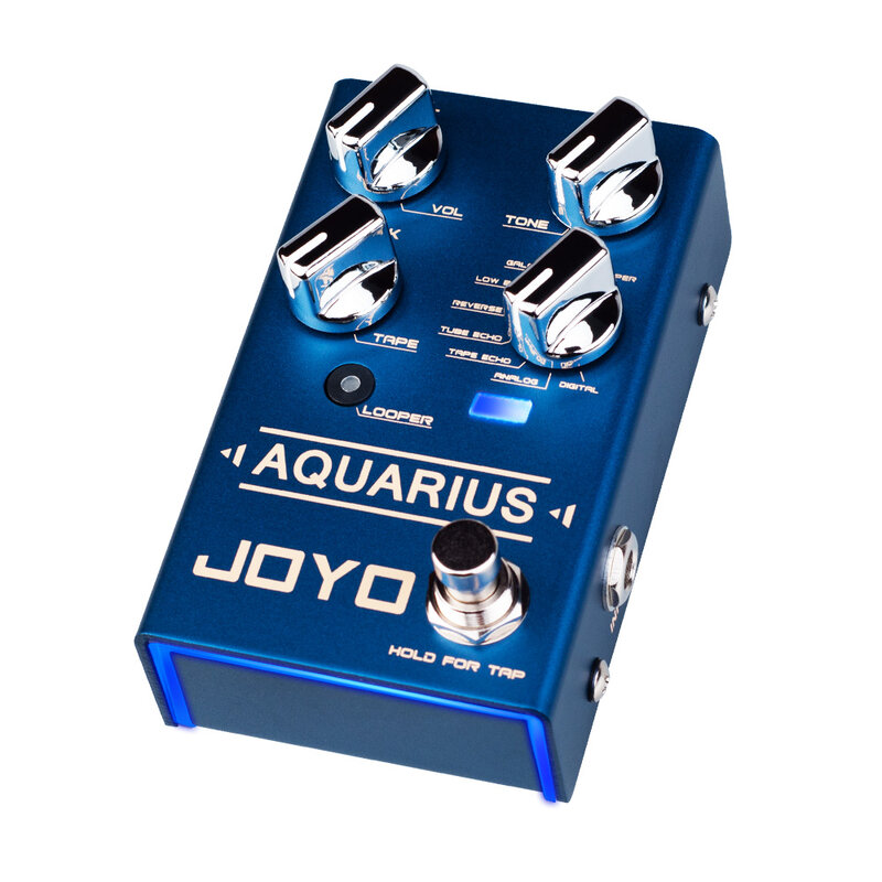 JOYO-Pedal de guitarra R-07 AQUARIUS Delay Looper Effect, 8 efectos digitales de retardo, 5 minutos de tiempo de grabación, función Looper