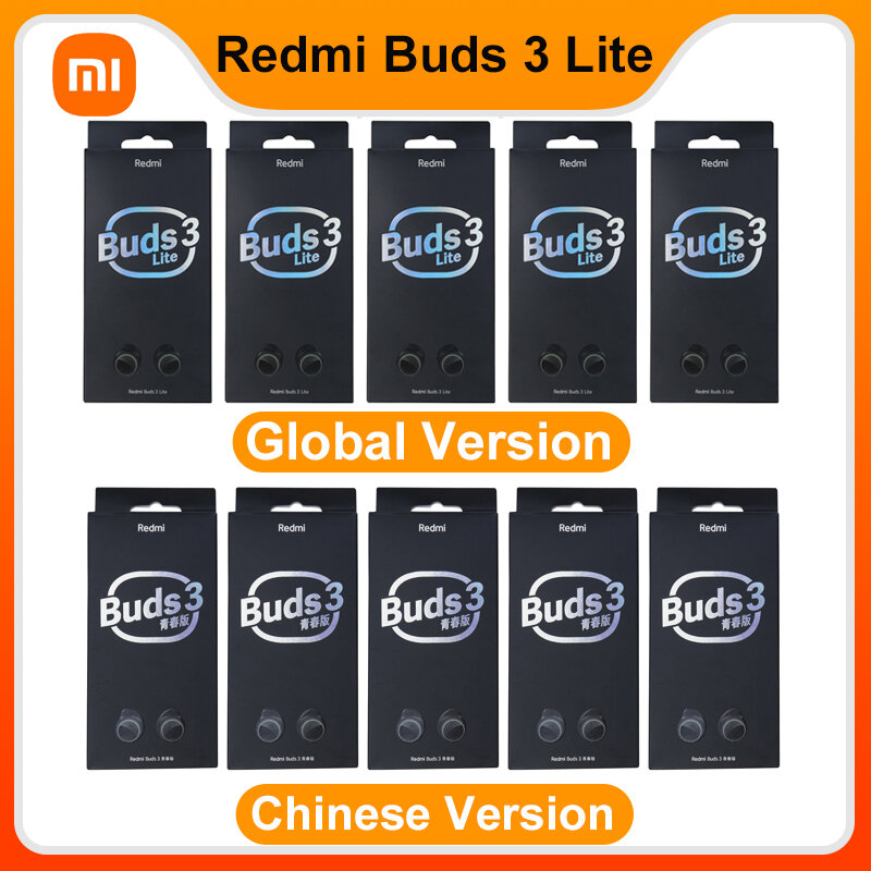 6/10/20Pcs Xiaomi Redmi Buds 3 Lite TWS Bluetooth 5.2หูฟังไร้สาย Ture หูฟัง Youth Edition กีฬาหูฟังสต็อก
