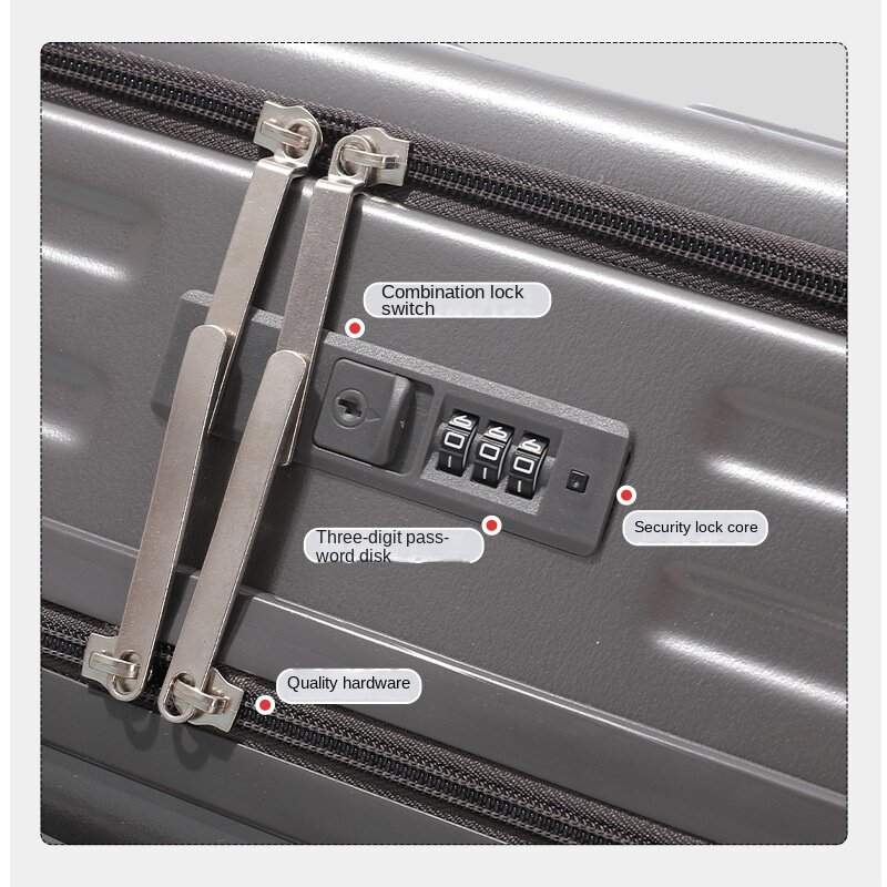 2024New Hot Multi-Functional Front Cover Draw-Bar Luggage20Women's Universal Wheel Suitcase for Men