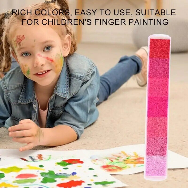 Kleine Rubberen Stempel Inkt Pads Wasbaar Multicolor Vinger Inkt Pad Regenboog Vinger Inkt Pad Papier Voor Kaart Maken Plakboek Letters