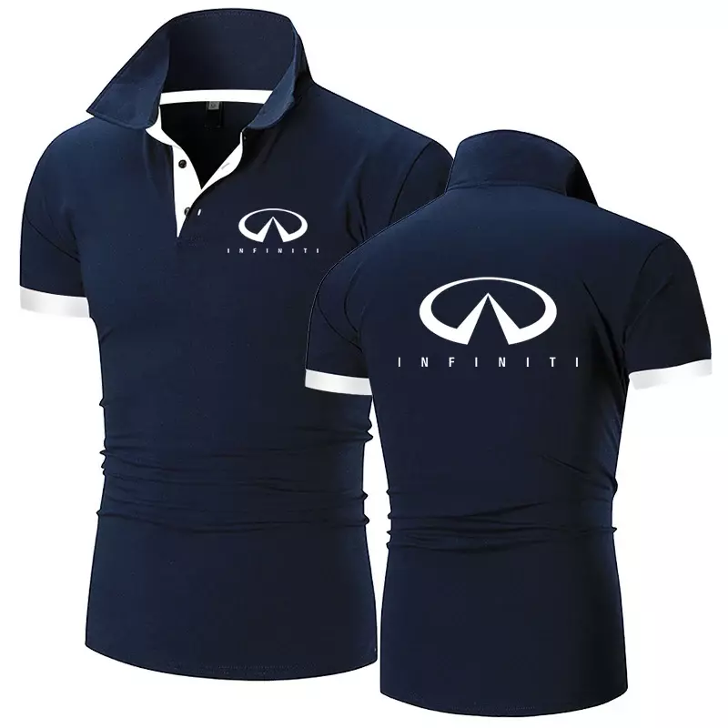 Infiniti 2024 Men Summer Printed Leisure Shorts Sleeve New Stly Polo Shirt Fashion Business Lapel Clothes Tee
