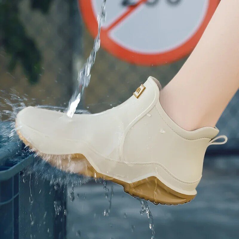 Botas de chuva antiderrapante impermeáveis para homens, sapatos de tornozelo alto para casal, caminhadas, pesca, água, chef, trabalho, ao ar livre, moda, novo