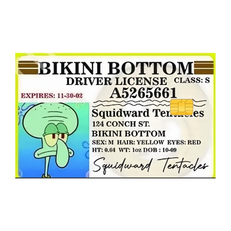 Anime Spongebob Squarepants Patrick Star Squidgard Tentaces Credit Card Stickers Bus Card Bank Card Decoration Scratch Resistant