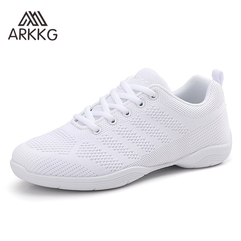 Arkkg รองเท้าเชียร์ลีดเดอร์เด็ก, รองเท้าแอโรบิกในการแข่งขันรองเท้ากีฬาพื้นนุ่มรองเท้าผ้าใบฝึกซ้อมมืออาชีพสำหรับเด็กผู้หญิง