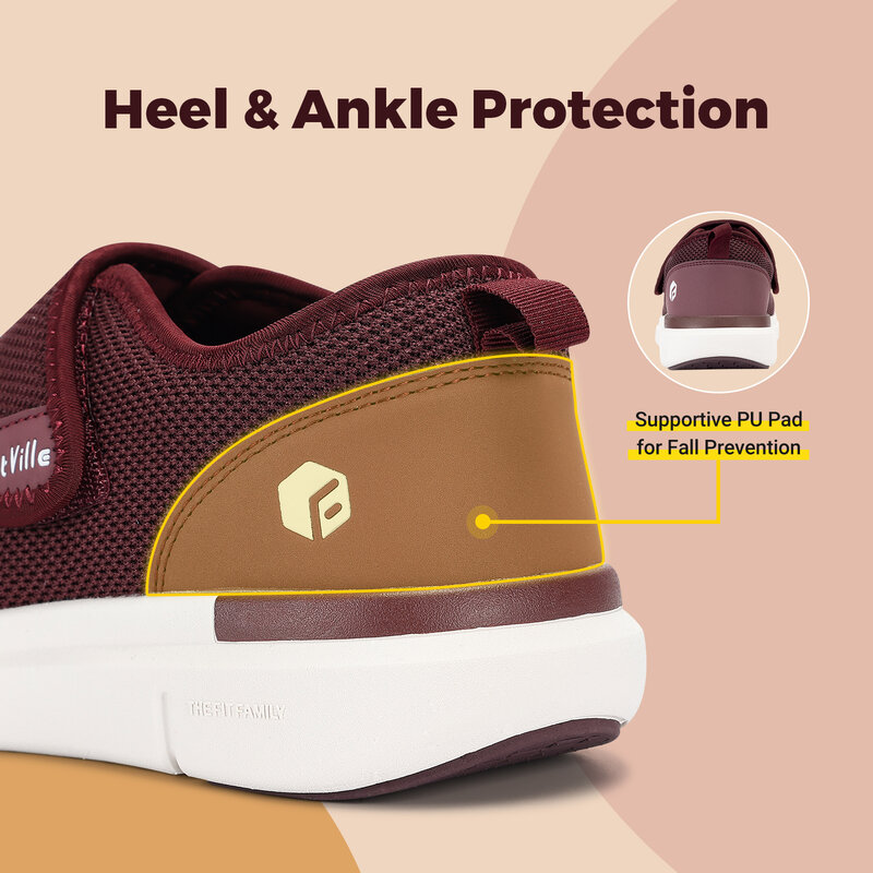 Fitville รองเท้าเบาหวานผู้หญิงกว้างรองเท้าใส่เดินระบายอากาศสบายๆสำหรับเท้าบวมปวดเท้าผู้สูงอายุ Relief โรคระบบประสาทอักเสบ