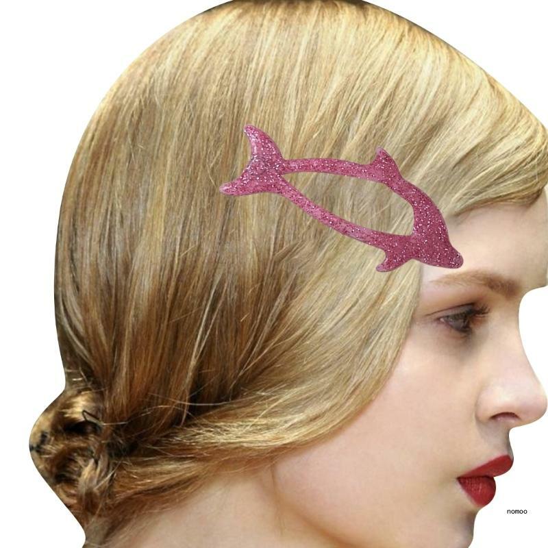 Набор заколок для волос с милым дельфином, симпатичная заколка для волос с блестящими заколками для большинства волос, заколки