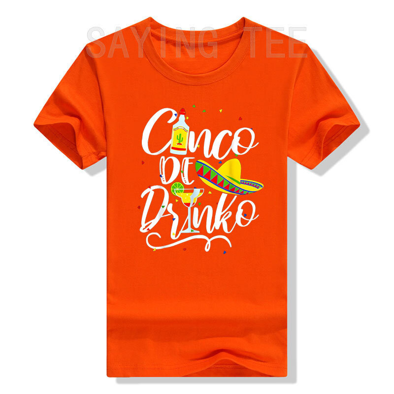 Engraçado Cinco De Drinko T-shirt engraçada para homens e mulheres, Drinking Lover Party Clothes, Drinker Novidade Gift, Tee Top