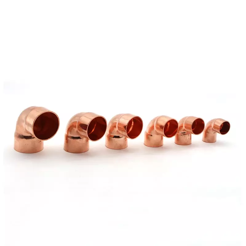 1/4" 3/8" 1/2" 6.35 8 10 14 15 16-219mm ID Pure Copper End Feed Solder 90 Degree Elbow Plumbing Fitting Coupler Air Conditioner
