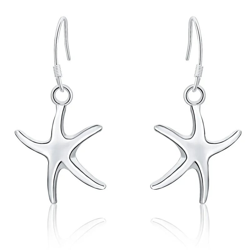 Vendita calda 925 orecchini in argento Sterling moda carino stella marina per le donne regali di compleanno gioielli classici
