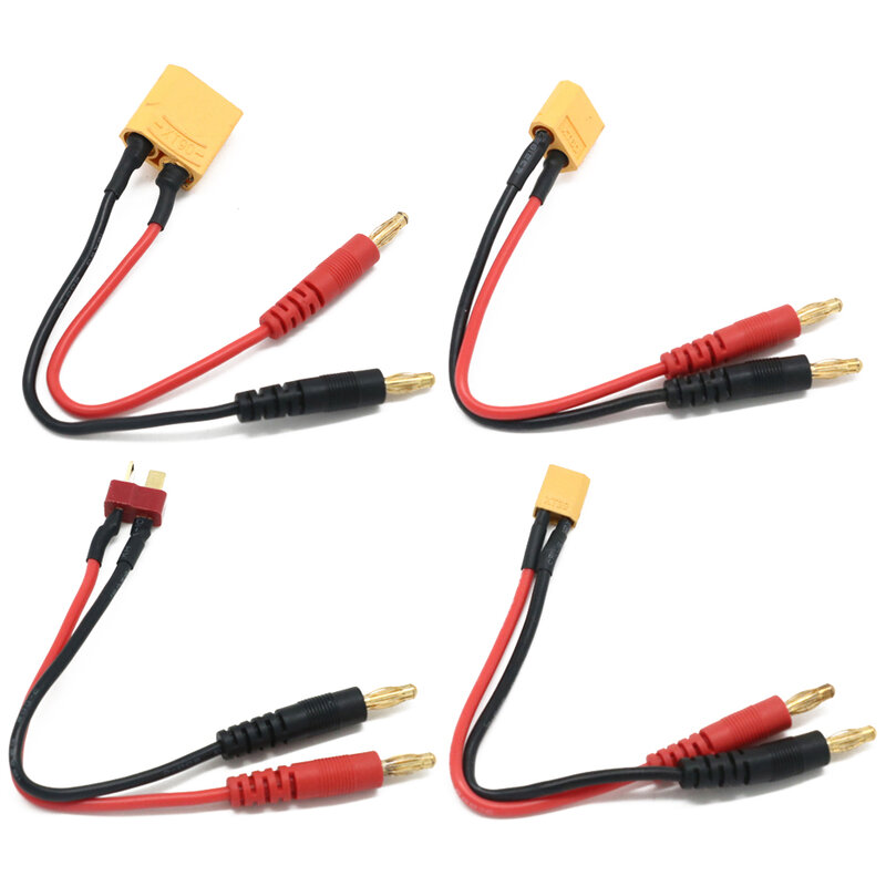 Câble de chargeur de batterie en Silicone, connecteur mâle banane à prise XT90/ XT60/ XT30/ T, 14awg, pour batterie RC Lipo, 4.0mm, 20CM, 1 pièce
