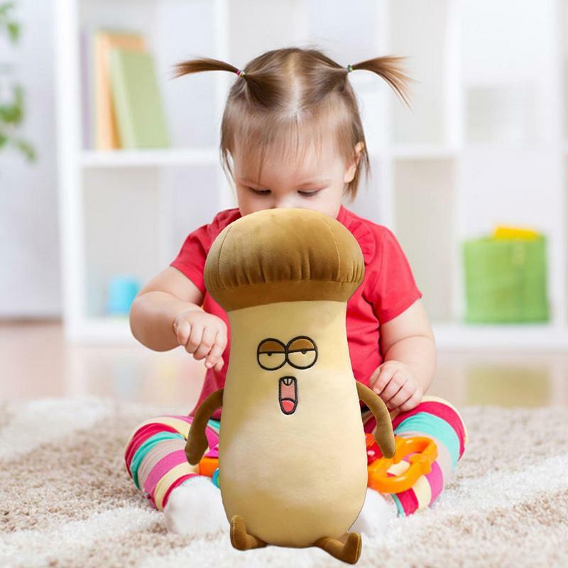 Cogumelo dos desenhos animados Plush Stuffed Vegetable Toy Cogumelo bonito Recheado Presente pelúcia Travesseiro crianças Brinquedos