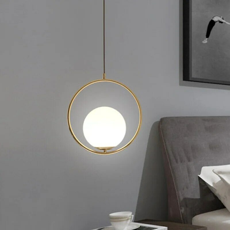 Lámpara colgante de Metal para techo, luz LED fría y cálida de latón negro para sala de estar, decoración moderna del hogar, bola de cristal geométrica Nórdica