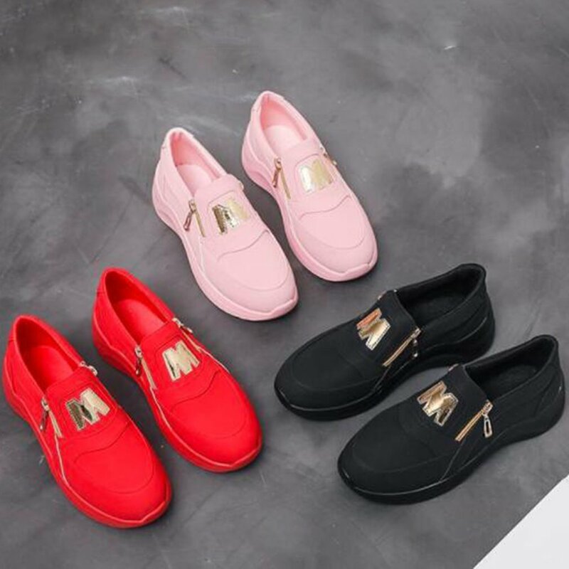 แพลตฟอร์ม Wedge รองเท้าผ้าใบผู้หญิงรองเท้าสบายๆรองเท้าผู้หญิงรองเท้าสีดำรองเท้าผ้าใบสีแดงผู้หญิง Tenis Feminino
