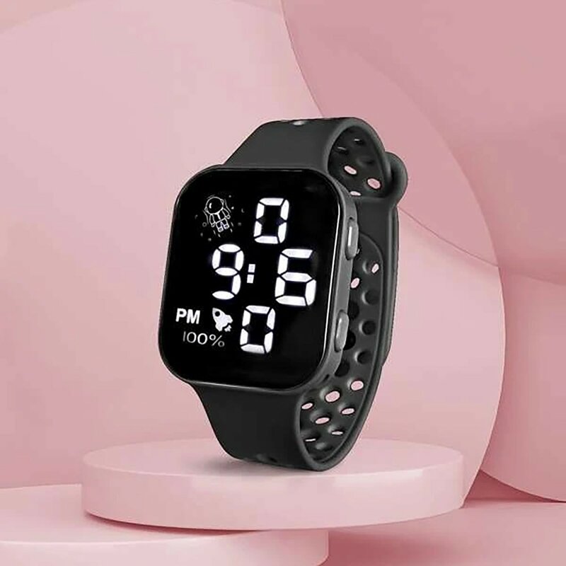 Modny zegarek dla dzieci cyfrowe zegarki na rękę sportowy wyświetlacz Led zegarki pasek silikonowy zegarek studencki dla dziewczynek chłopców