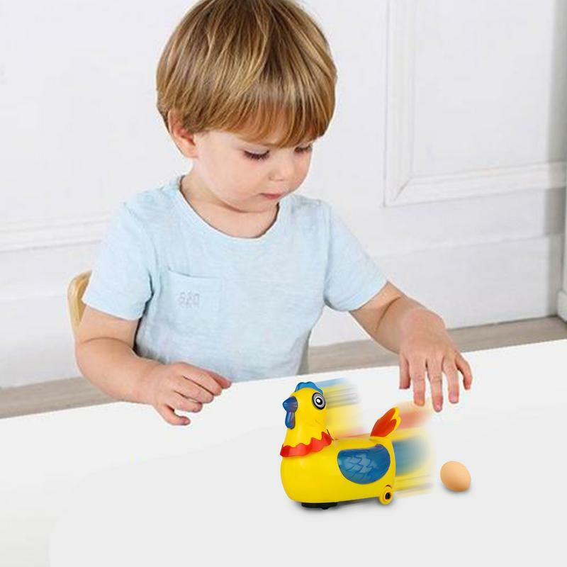 ライト付きの教育用および教育用チキンのおもちゃ,ユニバーサルホイール付きの創造的な教育用ウォーキング玩具
