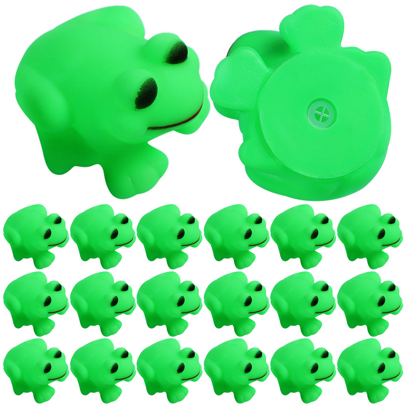 개구리 욕조 장난감 시뮬레이션 개구리 입상, 수영 욕조 장난감, 개구리 모양, 끽끽 거리는 장난감, 24 개