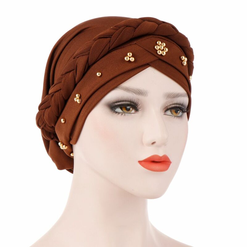 Fashion Style 2024 Spring Summer African Women Solid Color Beauty Casual Headtie African Caps African Headtie