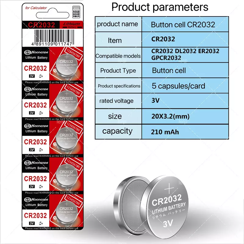 CR2032 batteria a bottone per auto telecomando dispositivo antifurto elettronica a bottone
