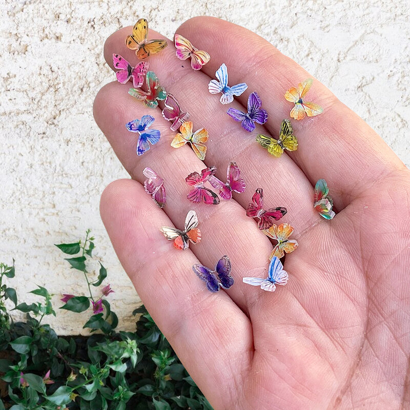 10/30/50pcs Tiny Mix farfalle in miniatura-ornamento da giardino fatato, Micro paesaggio decorazione artigianale fai da te