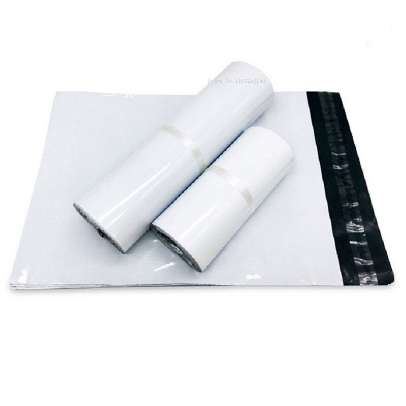 두꺼운 흰색 우편 봉투, 우편 포장 가방, 플라스틱 하이 퀄리티 PE 봉투, 방수 우편 봉투, 5 개
