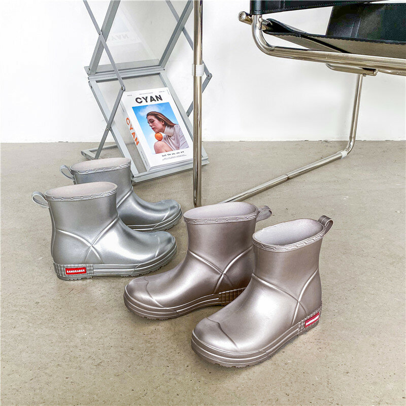 العلامة التجارية الجديدة موضة أحذية المطر النساء خارج ارتداء أحذية المياه الإناث عدم الانزلاق مقاوم للماء أحذية العمل