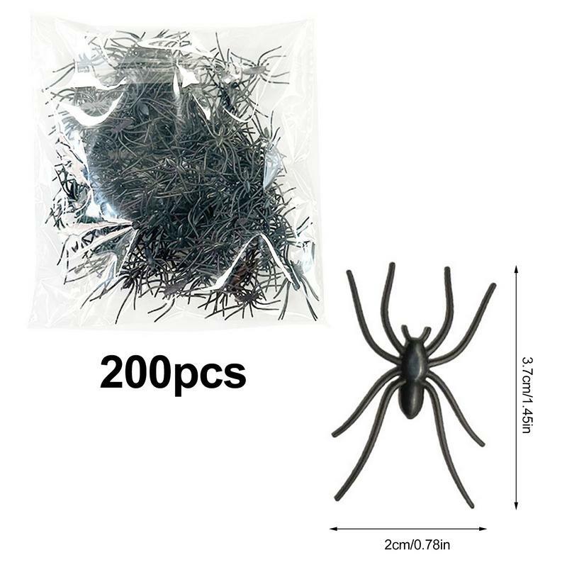 Arañas falsas realistas para decoración de Halloween, 200 piezas, arañas pequeñas