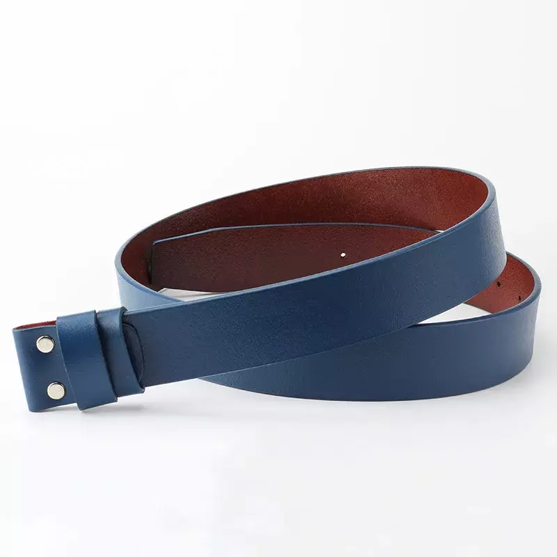 Cowskin Cow Real Genuine Leather Belt No Buckle for Smooth Buckle Cowboy 5 Colors Belts Body Without Buckle for Men Accessories
