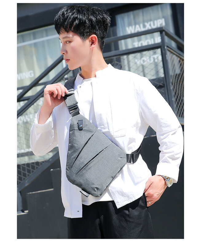 Mintiml®ส่วนบุคคล Flex Unisex Ultra Thin Anti-Theft ขนาดเล็กกระเป๋าคาดหน้าอก Mini กระเป๋าพาดลำตัวชายหนึ่งไหล่กระเป๋าสะพาย