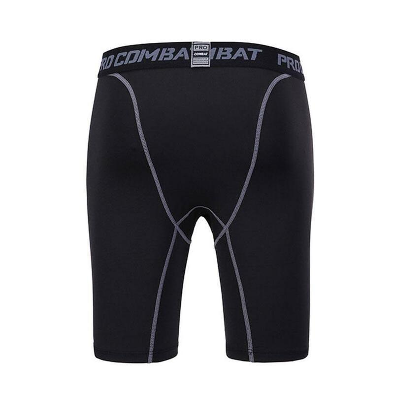 Shorts masculinos de compressão elástica de secagem rápida, leggings masculinos, calças de treinamento, shorts de corrida, preto, cinza, plus size