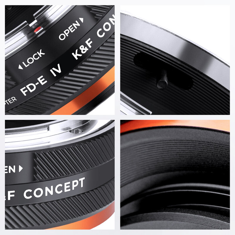 K & F Concept FD para Adaptador de Lente Pro E IV, Canon FD para Câmera Sony E Mount, A6000, A5000, A7C, A7C2, A1, A9, A7S, A7R2, A73, A7R4, a7R5