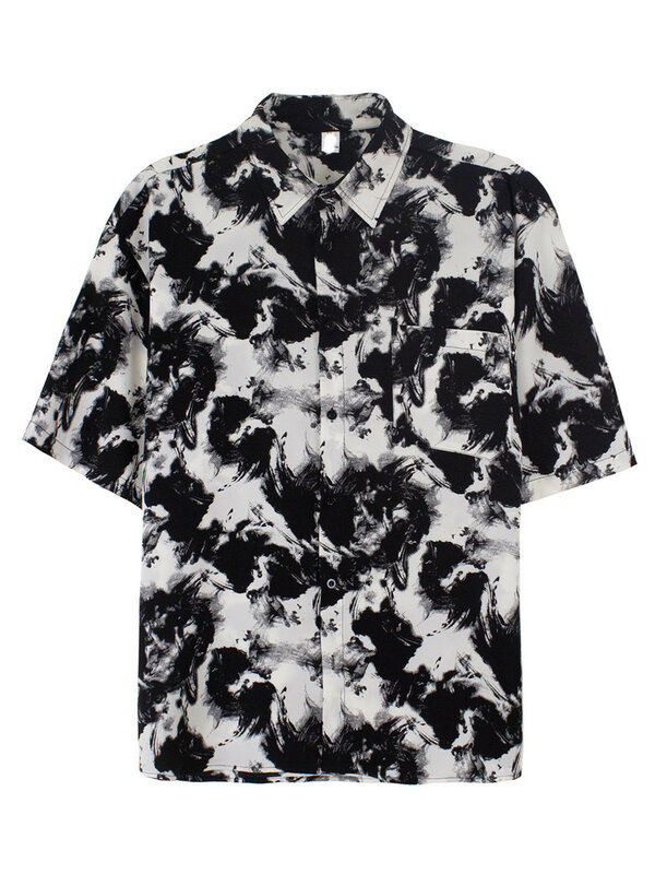 T-shirt à manches courtes imprimé hawaïen pour hommes, mode de rue, chemises coréennes, vêtements de plage, été, 03