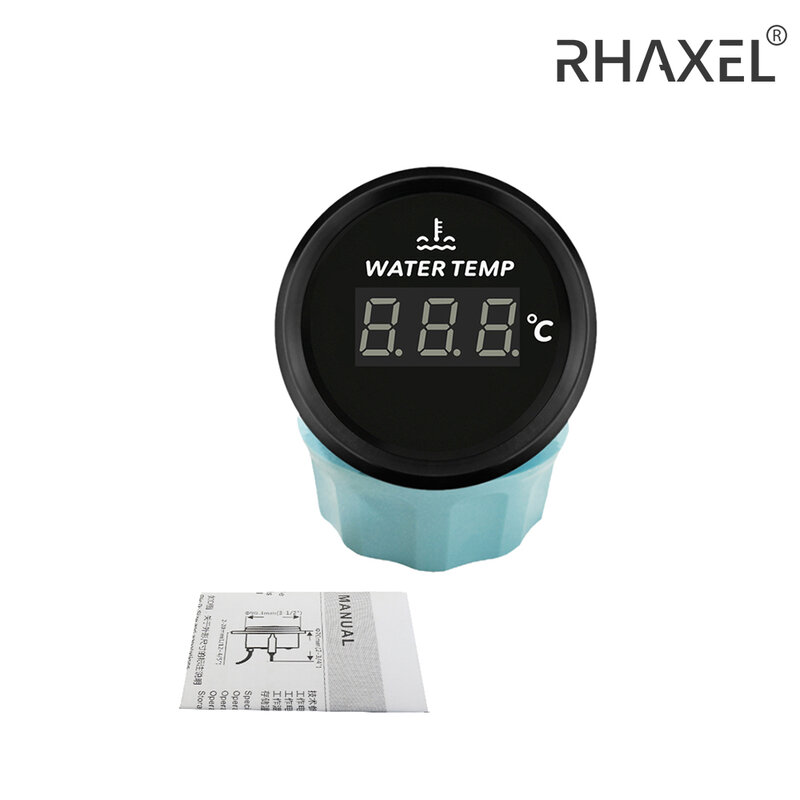 RHAXEL Water Temp Gauge Meter 40-120 Celsius 9-32V with Red Backlight 52mm for Car Motorcycle
