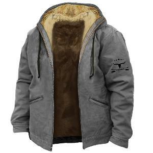 남성용 겨울 파카 긴팔 그레이 코트, 블랙 컬러, 블록 프린트, 따뜻한 재킷, 두꺼운 의류, 겉옷