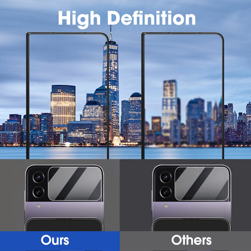 Vidro protetor de tela traseira para Samsung Galaxy Z Flip 4, 5G, capa traseira completa, filme, 2022