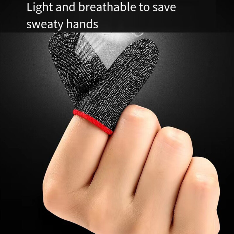 2pcs Mobile Game Fingertip Gloves For PUBG Gamer Sweatproof Anti-slip Touch Screen Finger Sleeve Breathable Gaming Finger Cove