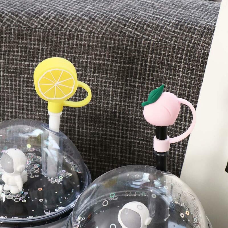 Reusable Cute Silicone Plugs Splash Proof Straw Decoration Cup Accessories Straw Topper Dust Cap Straw Cover