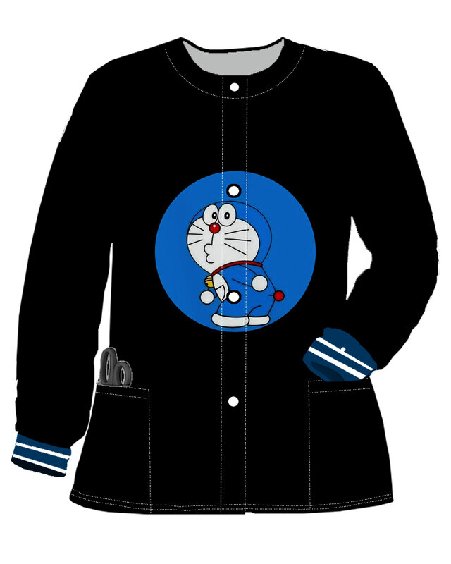 Jaquetas bomber de manga comprida feminina com gola redonda, casaco de botões, cardigan de enfermeira, inverno estilo coreano, Y2k, roupas de outono, 2023