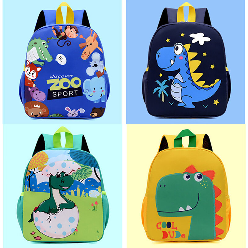 Детский рюкзак, рюкзак для детского сада, Мультяшные милые маленькие животные, искусственный маленький динозавр, износостойкий вентилируемый рюкзак