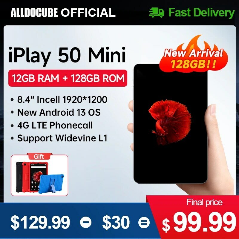 Alldocube iPlay 50 Mini Tablet 8.4inch Tiger T606 Android13 Widevine L1 Virtual Memory 8GB+4GB RAM 128GB ROM 4G Dual Sim Card