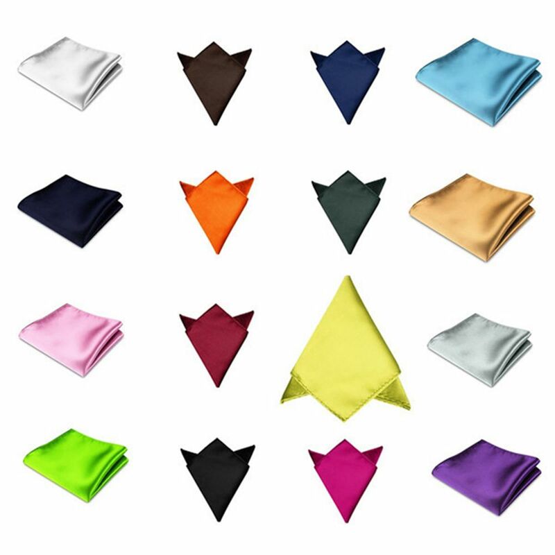 Satin Satin Plain abito formale quadrato Solid Hanky Pocket per abito da sposa Party 15 colori fazzoletto fazzoletto fazzoletto di seta tasca quadrata