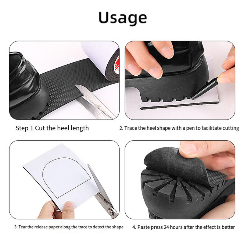 2 mx10cm adesivo in gomma antiscivolo sulla suola tappetino per scarpe autoadesivo solette durevoli adesivo per tacco alto protezione per suola cuscinetti per scarpe